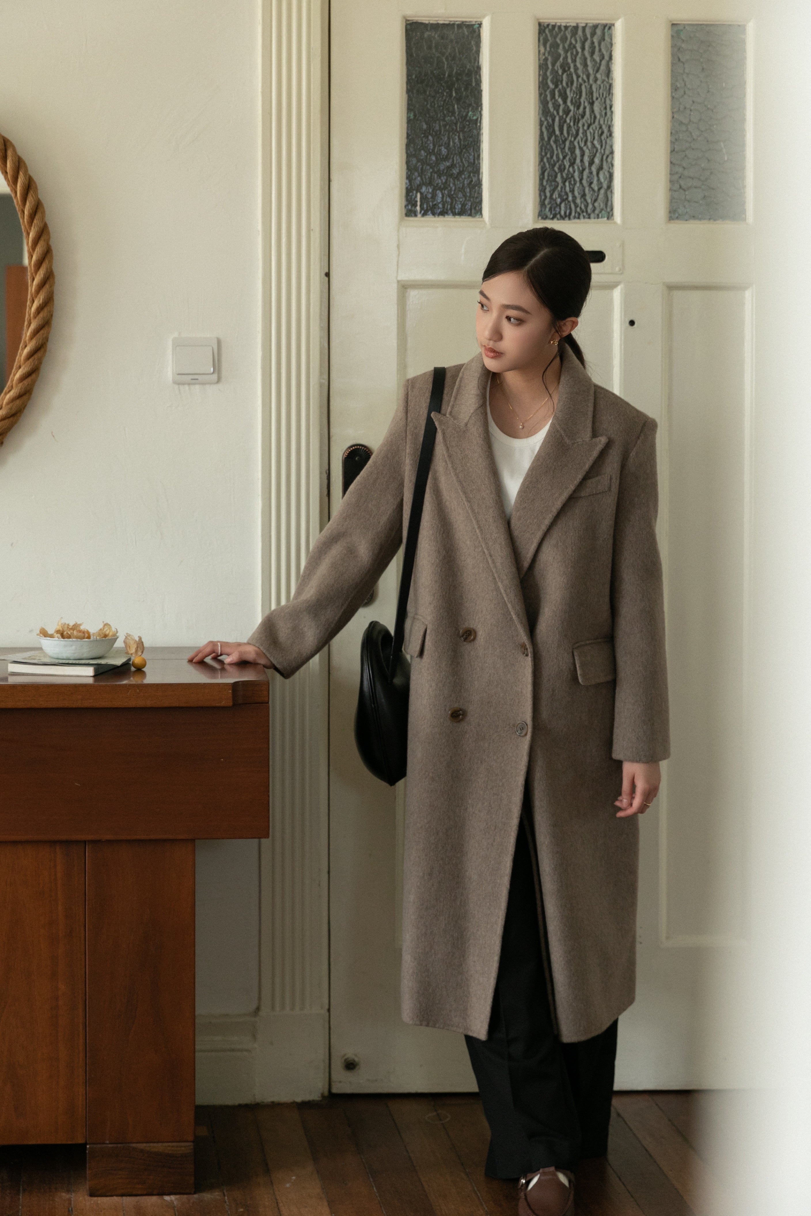 Single Breasted Straight Long Coat Tenderavenue