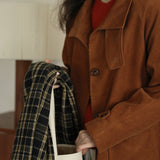 Corduroy Front Button-Up Coat