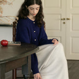 Solid Tone Wool Long Skirt