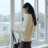 Caroline Cable Knit Top (White)