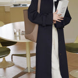 Belted Raglan Trench Coat (Navy)