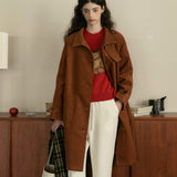 Corduroy Front Button-Up Coat