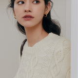 Caroline Cable Knit Top (White)