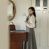 Wool Pleated Midaxi Skirt