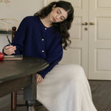 Solid Tone Wool Long Skirt