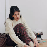 Caroline Cable Knit Top (White)