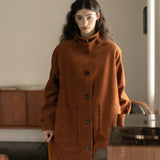 Corduroy Front Button-Up Coat