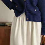 Solid Tone Wool Long Skirt