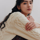 Caroline Cable Knit Top (White)