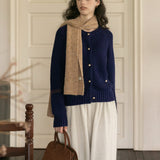 Solid Tone Wool Long Skirt