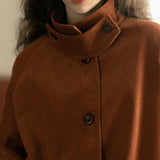 Corduroy Front Button-Up Coat