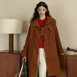 Corduroy Front Button-Up Coat