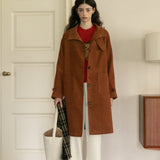 Corduroy Front Button-Up Coat