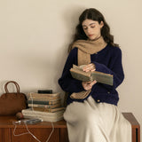 Solid Tone Wool Long Skirt