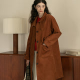 Corduroy Front Button-Up Coat