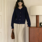 Solid Tone Wool Long Skirt
