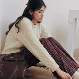 Caroline Cable Knit Top (White)