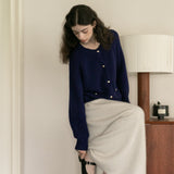 Solid Tone Wool Long Skirt