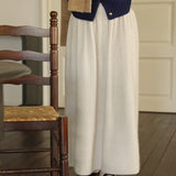 Solid Tone Wool Long Skirt