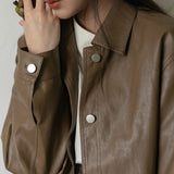 Loose Faux Leather Jacket
