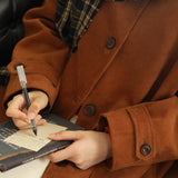 Corduroy Front Button-Up Coat