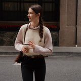 Round Neck Knit Vest (White)