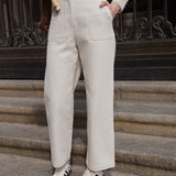 Pocket Wide-Leg Pant (White)
