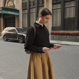 Pleated Cotton-Blend Skirt