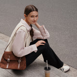 Round Neck Knit Vest (White)
