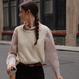 Round Neck Knit Vest (White)