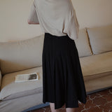 Wrap Pleated Long Skirt