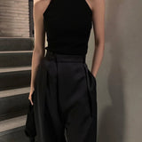 Mock Neck Vest Top/ Cardigan Set