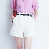 Pleated Front Wide-Leg Short