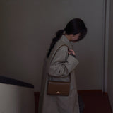 Faux Leather Shoulder Bag (Beige)