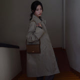 Faux Leather Shoulder Bag (Beige)
