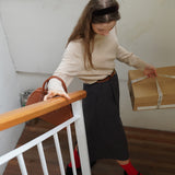 Mock Neck Wool Knit Top