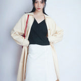 Side Zip A-Line Skirt (White)