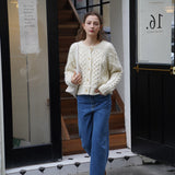 Whiskered Long Wide Jeans