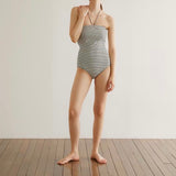 Stripe Pattern Printed Swimsuit