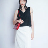 Side Zip A-Line Skirt (White)