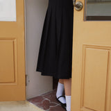 Wrap Pleated Long Skirt