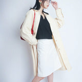 Side Zip A-Line Skirt (White)